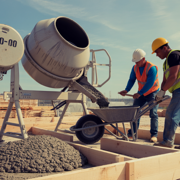 A betoneira de 400 litros acelera sua construção, eliminando atrasos e impulsionando a produtividade.